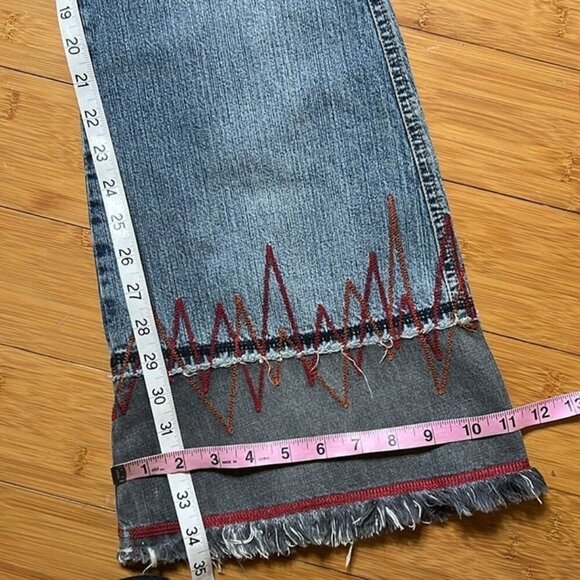 Killah by Miss Sixty flare jeans tartan patch vintage 90’s 00’s size 30 34” ins - Picture 12 of 12